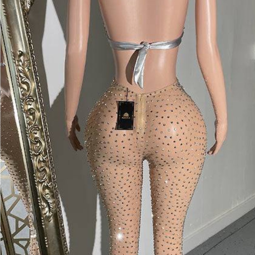 Silver Embellished Amekana Pants - Picture 5 of 5